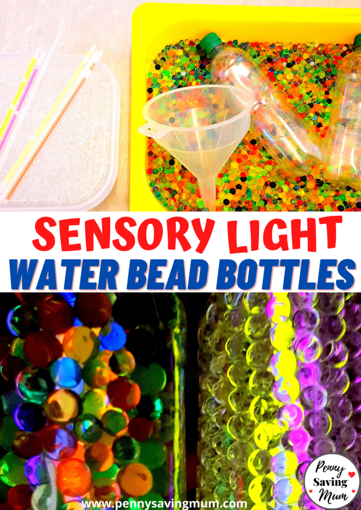 Sensory Light Water Bead Bottles - Penny Saving Mum